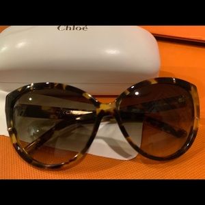 Chloe Sunglasses Brown Gradient Cat Eye(Sz 59)